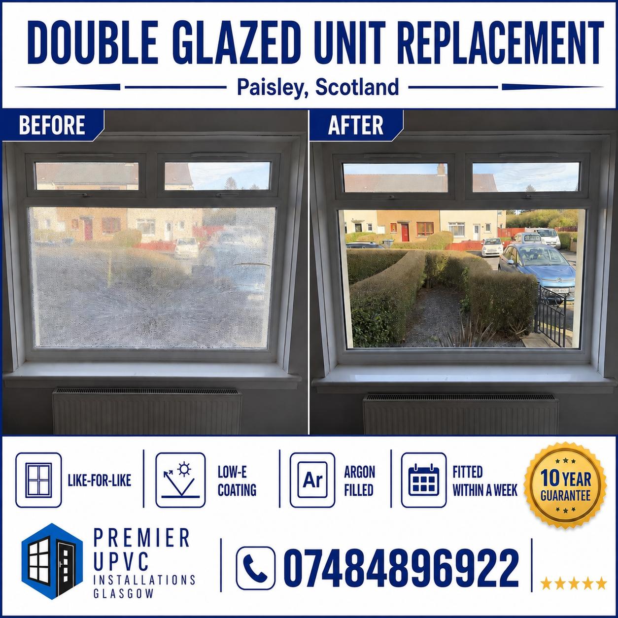Double-glazed unit replacement in Paisley
