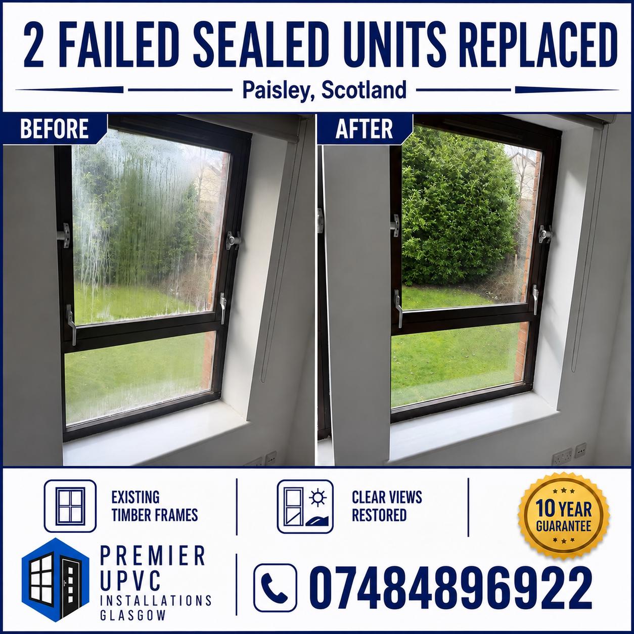 Failed sealed units replaced in Paisley